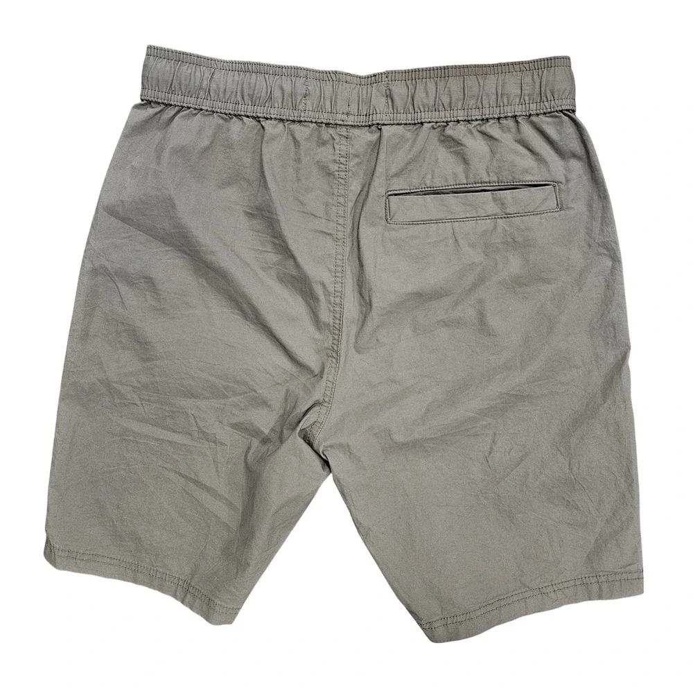 Edgar + Ash Men Small Gray Cotton Drawstring Casual Utility Shorts Flat Front